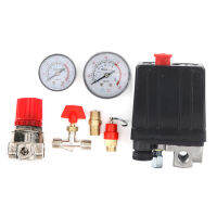 สวิตช์วาล์วแรงดัน 4-Holes Manifold Relief Regulator Gauges Air Compressor Accessories