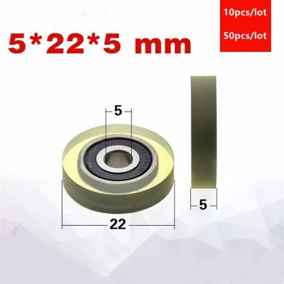 ✹℗ 10pcs/50pcs 5x22x5mm polyurethane PU 625-2RS 625RS low noise roller bearing high precision friction pulley 5x22x5