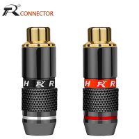 2Pcs/1Pair High Quality RCA Connector Gold plated RCA Plug Jack Socket audio adapter black red in 1pair speaker plug