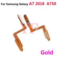 สำหรับ Samsung Galaxy A750 A7 2018 A750F ลายนิ้วมือไม่มีการสัมผัสเซ็นเซอร์ ID เปิดปิดพลังงานนิ้วสายเคเบิลงอได้กุญแจปุ่มด้านข้าง