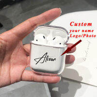 [LWF 2022]✉Whit❂ ชื่อที่กำหนดเอง/โลโก้/ภาพเคสพลาสติกแข็งสำหรับ Air Pods เคสสำหรับบลูทูธไร้สาย Airpod ฝาครอบ DIY ภาพที่กำหนดเองตัวอักษรร้อน