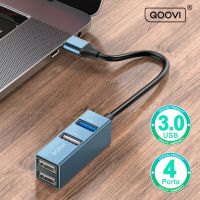 QOOVI USB C HUB 4 Ports USB Type C to USB 3.0 HUB Splitter USB-C Adapter Dock For Macbook Pro iPad Surface Samsung S21 Xiaomi USB Hubs