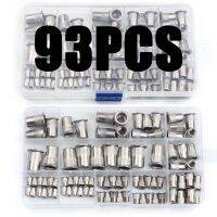 【CW】 93Pcs M4 M5 Flat Rivet Nuts Set Insert Reveting Size