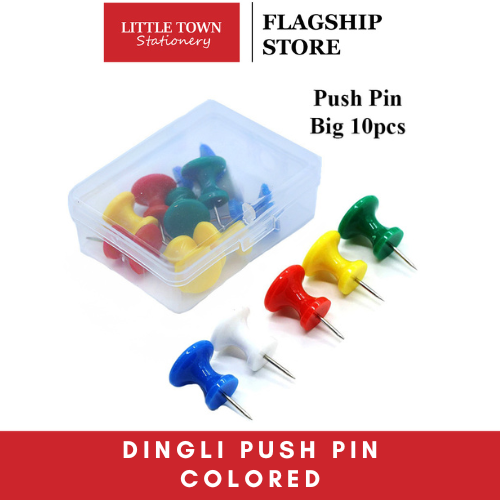 Dingli Plastic Colored Push Pins Flat Head 10pcs Lazada PH