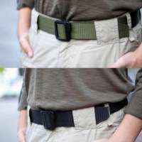 Tactical Belt [แท้] เข็มขัดสายลุย ใช้เดินป่า ตั้งแคมป์ น้ำหนักเบา สวมใส่สบาย สายสีดำ ขนาดไซร์ XL รอบเอว 40-42 หัวเข็มขัดทำจากวัสดุ Stainless Steel