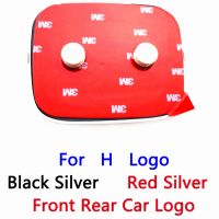 1pcs Red Silver High Quality Acrylic H Logo Car Front Hood Bonnet Grill Emblem Rear Trunk Badge Sticker Auto Styling Accessories