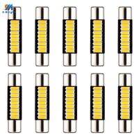 10PCS C5W Festoon Lights 4014 28MM 31MM 9 SMD For Car Vehicle License Plate Lamp 6615F 6614F 3021 3022 Interior Dome Map Bulbs Ceiling Lights