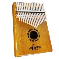 ทั้งชุด Aiersi Solid Koa 17 Key Finger Kalimba คีย์บอร์ดโอคาริน่าเปียโนนิ้วหัวแม่มือ Calimba พร้อมกระเป๋าค้อน Songbook