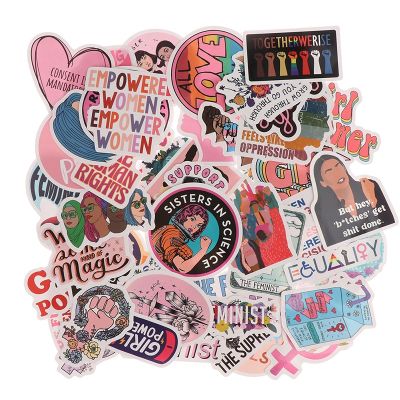 50Pcs Cartoon Colorful Feminist Cartoon Girls Stickers For Laptop Phone Skateboard Suitcase Decals Luggage Refrigerator