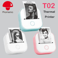 Phomemo T02 Mini Portable Printer Thermal Printing 53mm Sticker Wireless Inkless Mini Pocket Printer Self-adhesive Label Printer Fax Paper Rolls