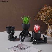 Abstract Figures Flower Pots Ceramic Vase Desk Decoration Potted Plants Decorative Flower Arrangement Cute Characters Vases