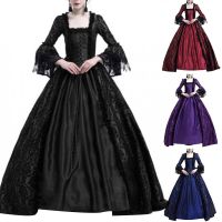 HOT SALES!!! Vintage Dress Women Medieval Renaissance Queen Ball Gown Bell Sleeve Maxi Dress Halloween Costume for Halloween