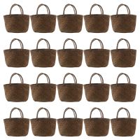 20X Casual Straw Bag Natural Wicker Tote Bags Women Braided Handbag for Garden Handmade Mini Woven Rattan Bags