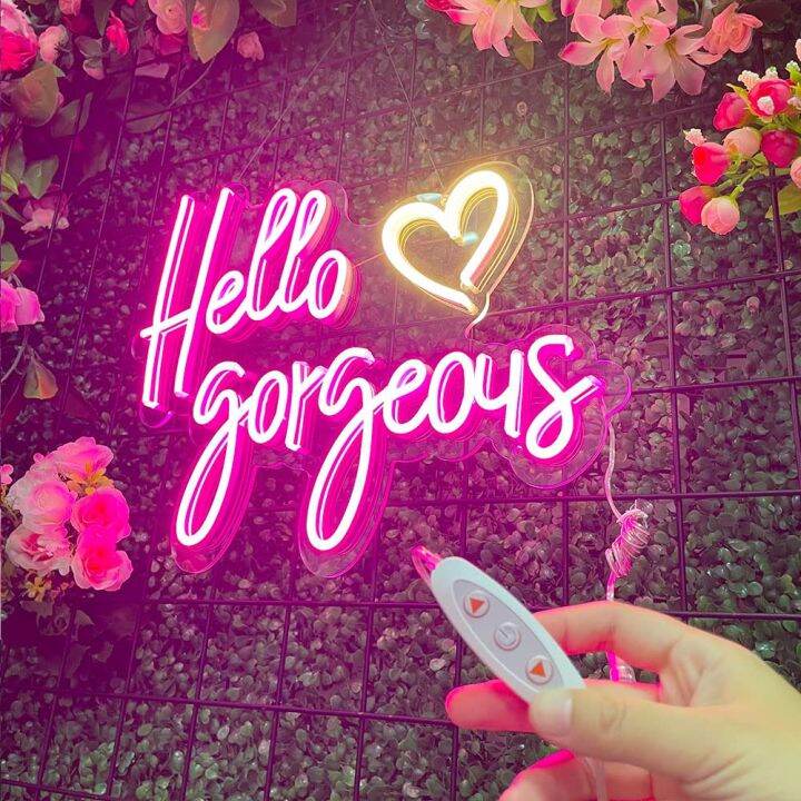 ป้ายไฟนีออน-led-ขนาดใหญ่สำหรับงานแต่งงาน-hello-gorgeous-ป้ายไฟนีออนสีชมพูสำหรับห้องนอนงานเลี้ยงวันเกิด-led-neon-light-sign-สำหรับ-wall