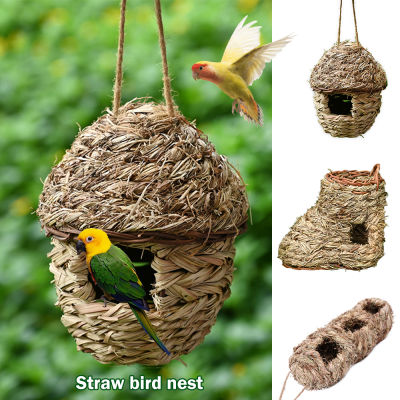 Hand-Woven Warm Bird Nest Pet Supplies Natural Environmentally Friendly Straw Cages Roosting Small Animals Hut Hanging House Decor