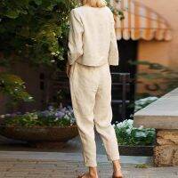 Limited Time Discounts Women Spring Summer Two Piece Set O-Neck Long Sleeves Shirt Top Drawstring Pencil Pants Harajuku Vintage Female Outfits