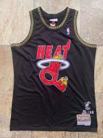 เสื้อถักเย็บปักลายประณีตสำหรับผู้ชายสีดำ Miami Heat เสื้อเจอร์ซีย์ไม้เนื้อแข็งคลาสสิก