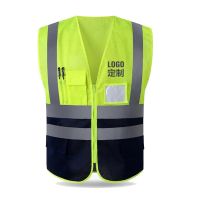 Reflective vest mesh breathable construction safety protective clothing road traffic warning fluorescent vest