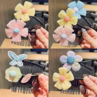 Children Cute Flower Bow Head Broken Hair Artifact Hair Comb Insert Comb Bangs Finishing Hairpin Kids Headwear Hair Accessories