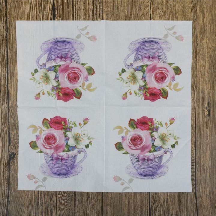 20pcs-pack-festive-party-supplies-decoupage-decoration-tissue-napkins-bloosm-rose-floral-flower-theme-paper-napkins