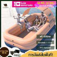 【เรือจากปทุมธานี】1-5 คน สระว่ายน้ำ สระว่ายน้ำเป่าลม สระว่ายน้ำพร้อมร่ม สระว่ายน้ำในบ้าน สระว่ายน้ำเด็ก ปั๊มลมไ Inflatable Pool for Kids Family Pool Swimmin