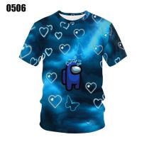 2023 new3D printed Among US pattern T-shirt, summer men and womens same style round collar short sleeve top, comfortable and breathable 3