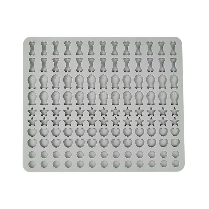 130-grid-mini-fish-bones-star-heart-candy-silicone-mat-baking-mold-pet-treats-dog-food-baking-tray-mold-cookie-biscuit-cake-mold