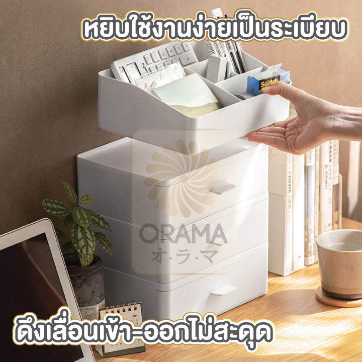 orama-ctn008-กล่องเครื่องสำอางอเนกประสงค์-ชั้นวางของบนโต๊ะ-กล่องจัดระเบียบ-กล่องจัดระเบียบลิ้นชัก-ชั้นวางของบนโต๊ะ-สีขาว-มี3แบบ