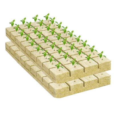 50Pcs Stonewool Hydroponic Grow Media Starter Cubes Plant Cubes Soilless Substrate Seeded Rock Wool Plug Seedling Block