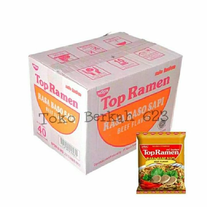 Mie Jadul Top Ramen Rasa Baso Sapi 1 Dus Isi 40 Pcs Lazada Indonesia