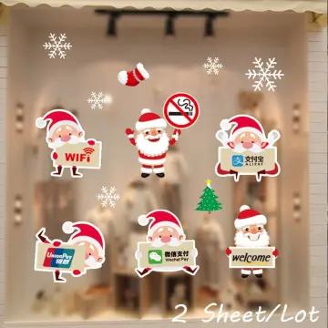 Merry Christmas Removable Switch Stickers, Funny Santa Claus And