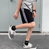 COD SDFGERGERTER Mens cotton shorts summer Hong Kong style sports shorts male students loose casual sports five-point pants couple striped straight pajamas