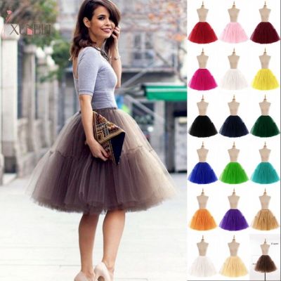 6 Layers Tulle Adult Tutu Skirt Flare Puffy Petticoat for Dress Princess Ballet Party Prom Gown Wedding Accessories