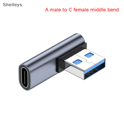 [Shelleys] USB-อะแดปเตอร์โทรศัพท์มือถือ90องศา USB C เพื่อ USB อะแดปเตอร์มุมฉาก USB A 3.0 USB ตัวผู้ USB ชนิด C Conenctor USB คอมพิวเตอร์อะแดปเตอร์ดิสก์ USB