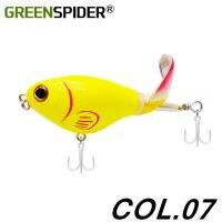 GREENSPIDER เหยื่อตกปลาที่เคลื่อนไหวได้90มม. 17.5กรัม Popper เหยื่อปลอม Wobbler น้ำ3d ตา Minnow อุปกรณ์ตกปลากะพง