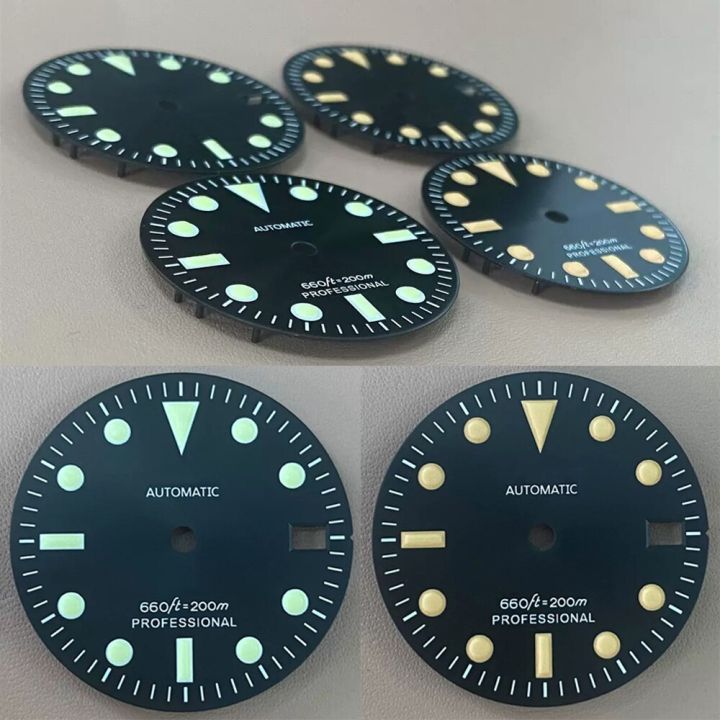 หน้าปัด-nh35-28-5มม-สีดำสีเขียว-ส้มหน้าปัดนาฬิกาสามมิติที่มีสีเขียวเรืองแสงเหมาะสำหรับ-nh35-nh36การเคลื่อนไหว