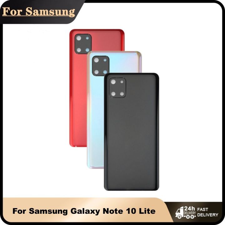 สำหรับ Samsung Galaxy Note 10 Lite N770 N770F แบตเตอรี่ฝาหลังปลอกหุ้มช่องหลังกับเลนส์กล้องถ่ายรูปสำหรับ SAMSUNG Note10 Lite