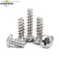 ●۞▤ 10/50X M1.2 M1.4 M1.6 M2 M2.6 M3 M3.5 M4 M5 304 Stainless Steel Cross Recess Phillips Pan Round Head Flat End Self Tapping Screw