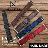 {zhiyun Watchshop} MAIKES แฮนด์เมดหนังวัวสายนาฬิกา7สีให้เลือกวินเทจนาฬิกาวง20มิลลิเมตร22มิลลิเมตร24มิลลิเมตรสำหรับ Panerai พลเมือง Casio SEIKO