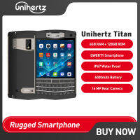 สมาร์ทโฟนแอนดรอยด์ QWERTY ทนทานแบบยูนิเฮอร์ทส์10 GB 128GB ปลดล็อกสมาร์ทโฟนสีดำ