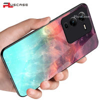 PlusCase สำหรับ Vivo V25 Pro 5G Space รูปแบบกระจกนิรภัยด้านหลังฝาครอบ Hybrid ป้องกันแรงกระแทก