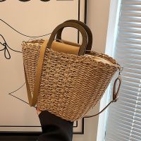 Hand-woven bag women 2023 new trendy fashion hand-held vegetable basket womens bag summer Messenger straw weaving tote bag 【QYUE】