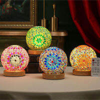 โรแมนติกและฟรี Baroque Night Lamp สไตล์โบฮีเมียน Creative ชาร์จโคมไฟตั้งโต๊ะโคมไฟแก้วตกแต่ง Deco Bedroom