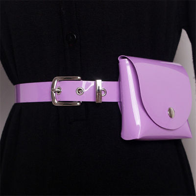 Mihaivina Fashion Women Waist Packs Casual Female PVC Purple Belt Bags Girls Fanny Pack Mini Bags For Women Dress 7 Colors