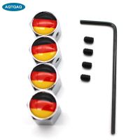 4Pcs/set Zinc Alloy Anti-theft Germany National Flag Tire Valve Stem Cap Tire Wheel Stem Air Valve Caps for Auto Cars Valve Stems Caps Adapters