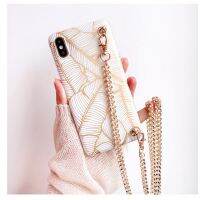 ▣❣❂ BotexBling Luxury Gold Leaf Rose Crossbody Chain phone case for Samsung galaxy A21S A40 A50 A70 A51 A71 A41 M21S IMD soft cover