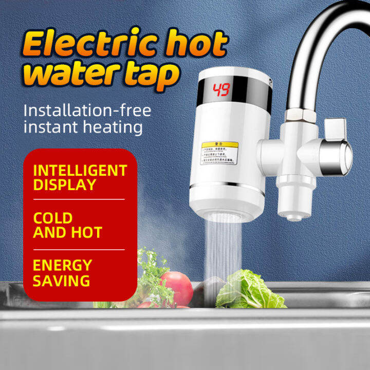Hot and cold electric water heater for kitchen heating water without