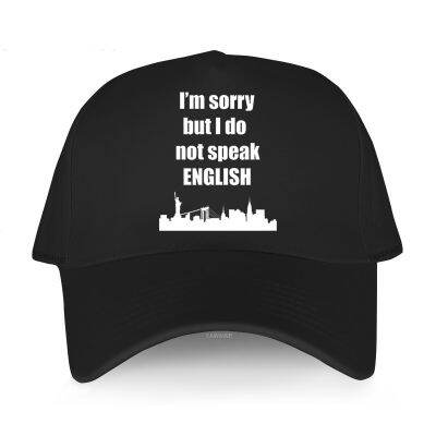 New Cotton golf Hat Adult baseball cap Snapback Sorry I Dont Speak English T-shirt English Language Tourist Male luxury caps