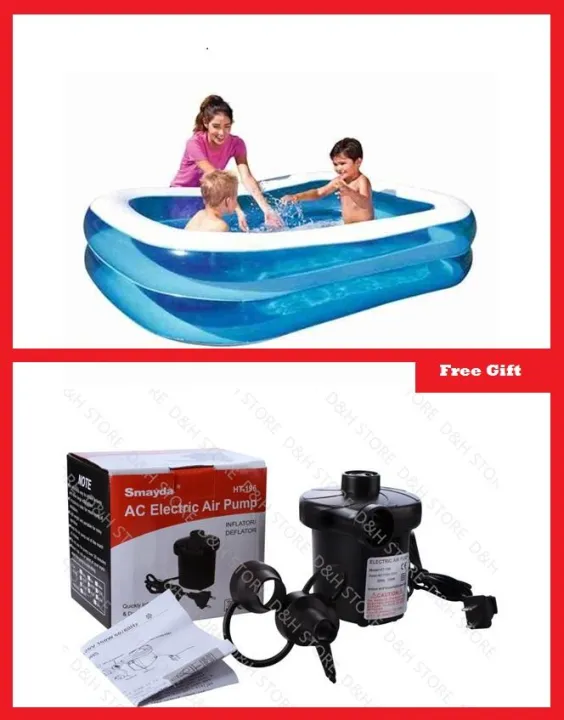 D&H Store BESTWAY 54005 Blue Rectangular Family Size Pool (201cm x