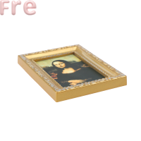 Fre 1:12ตุ๊กตาตกแต่ง Acces Antique Manny กรอบน้ำมันภาพวาด Mona Lisa